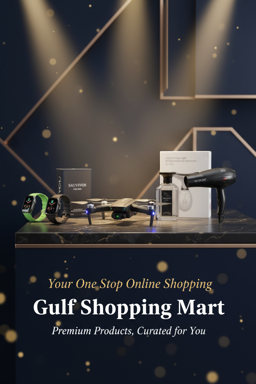 Gulf Shopping Mart - Mobile Hero (Charcoal top → Navy bottom)